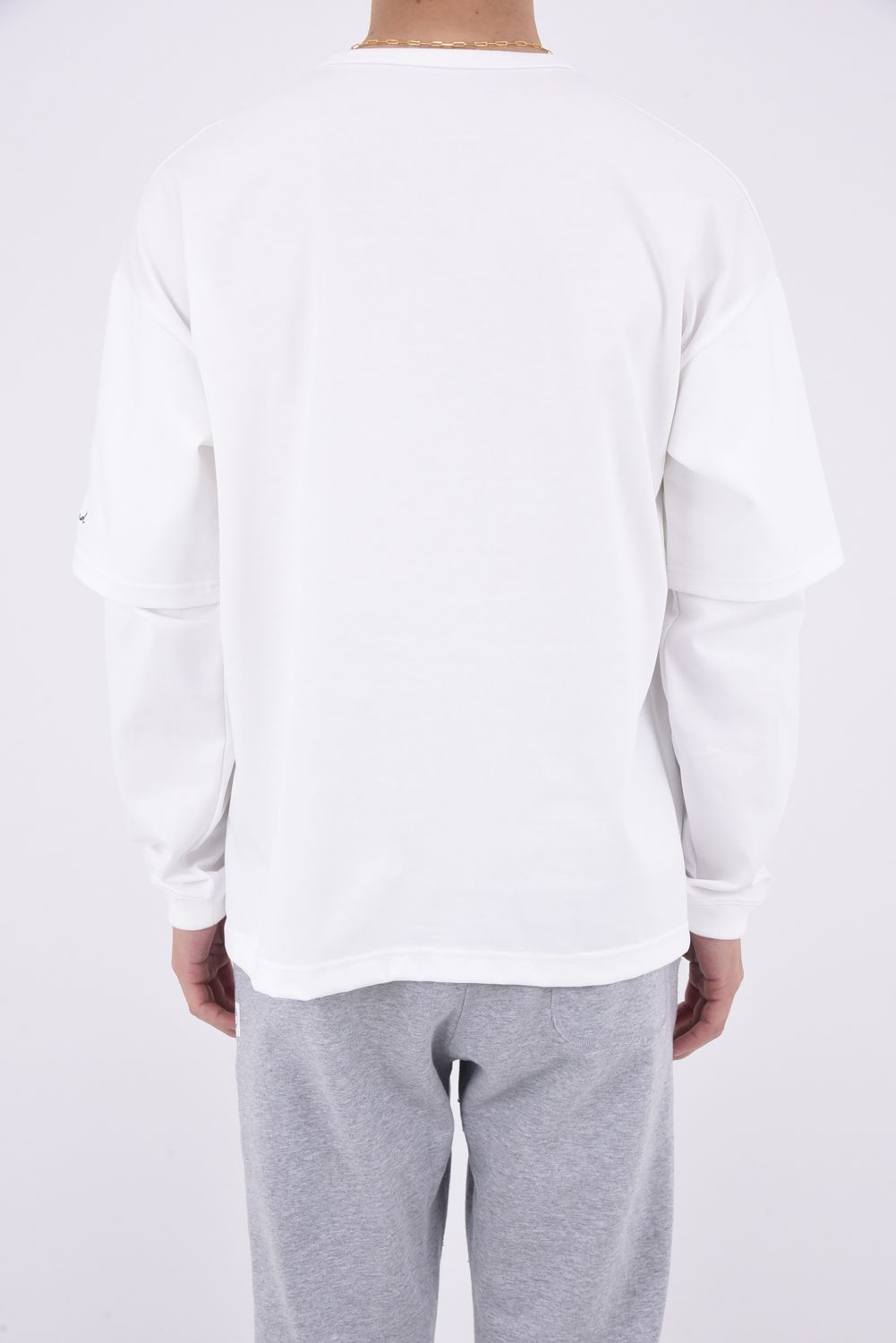 FAKE LAYERED LONGSLEAVE / ロングスリーブフェイクレイヤードTシャツ ホワイト