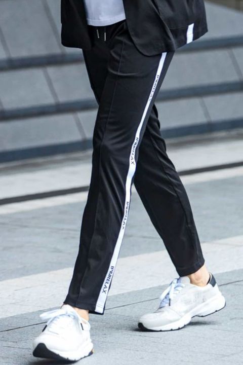SILKET LINE SLACKS / サイドライン シルケットスラックス ブラック
