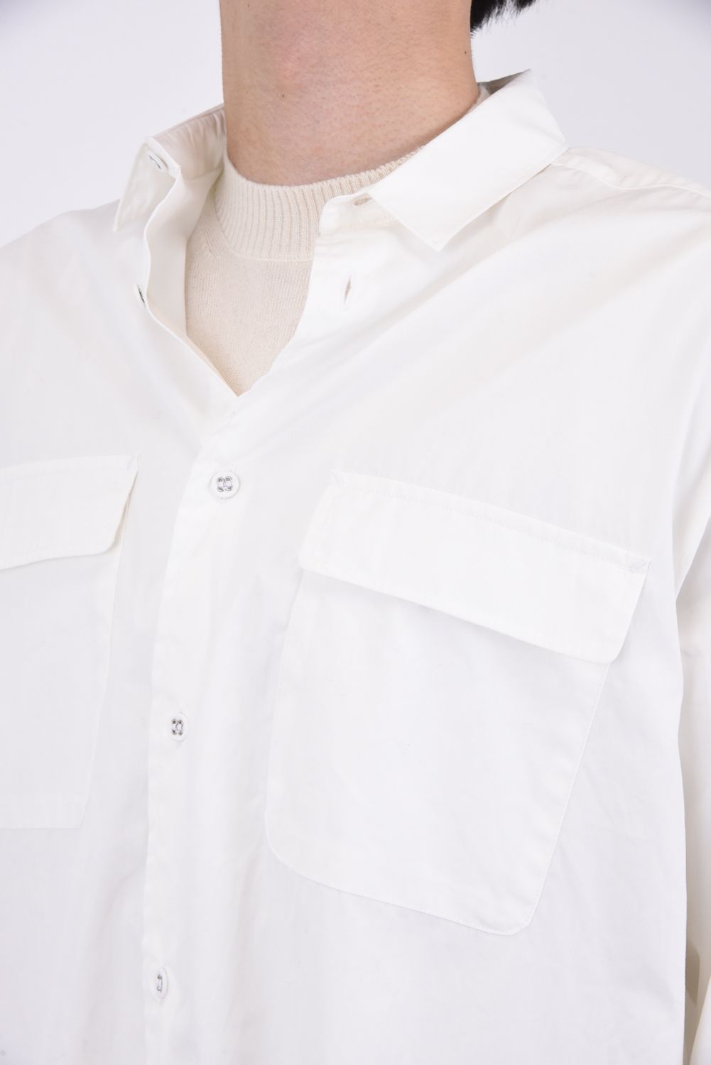 TYPEWRITER LONG SLEEVES WIDE SHIRT / タイプライター オーバーサイズ シャツ ホワイト