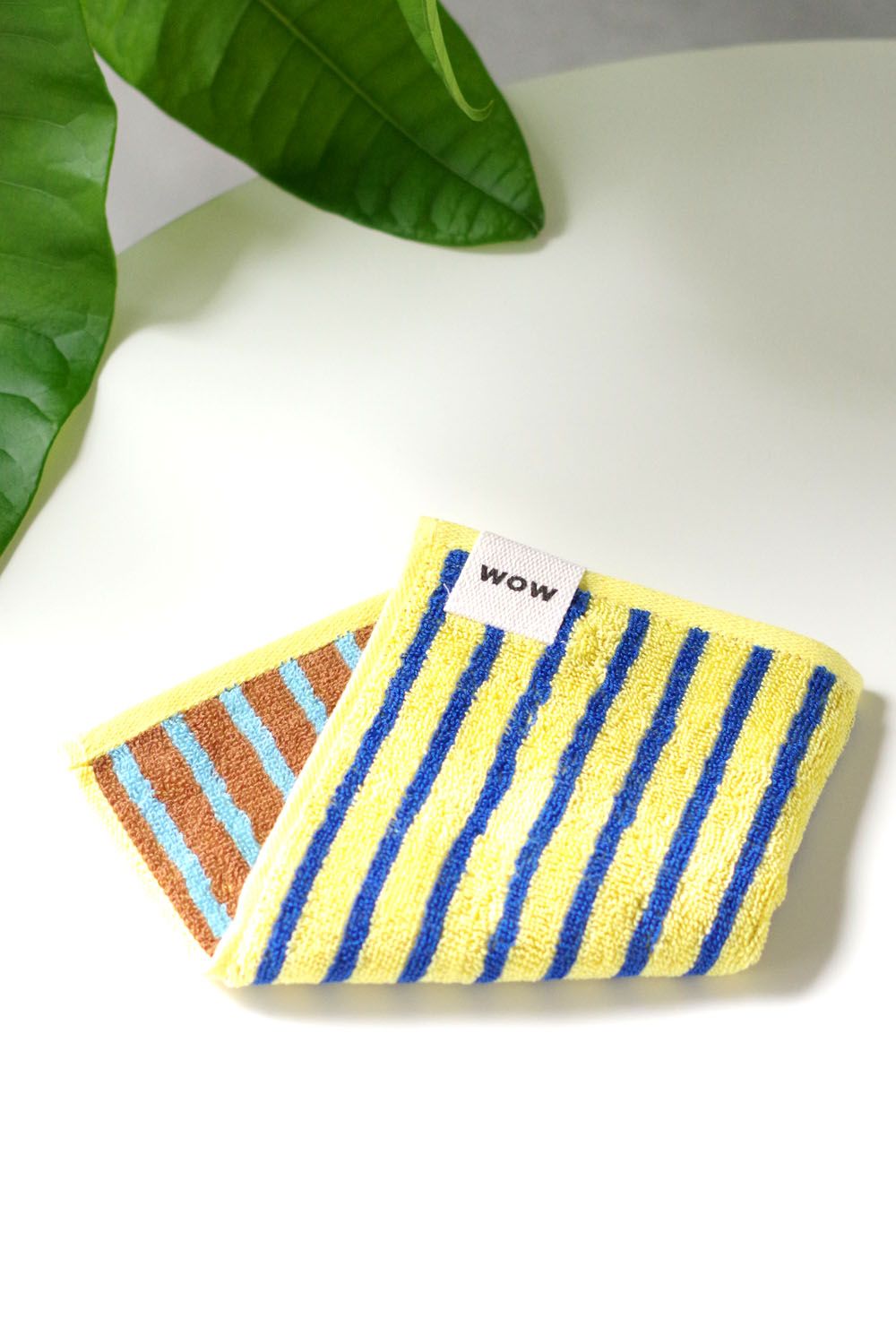 Stripe Hand Towel / シルク混 ストライプ ハンドタオル (ブラウン)