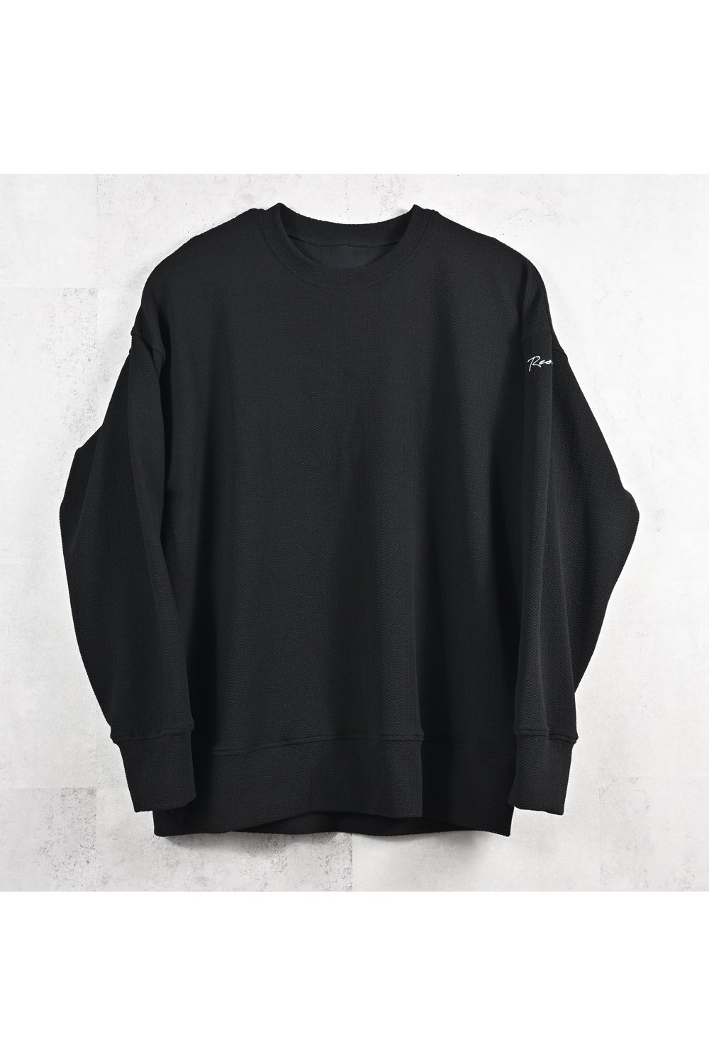 BLISTER TRAINER / オーバーサイズ ブリスターニットトレーナー (ブラック) (1月中旬入荷予定)