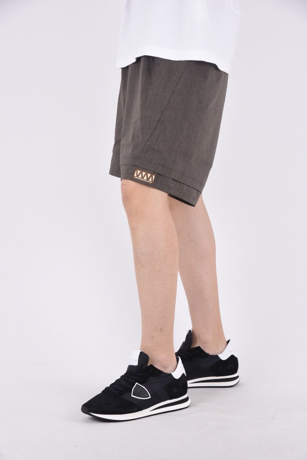 LAYERED EASY HALF PANTS / レイヤード イージー ワイドショーツ ブラウン