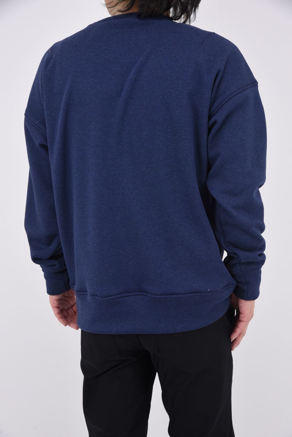 RC CHENILE VELOURS FLEECE DORP TRAINER / サガラ刺繍ワッペン 裏起毛 ルーズトレーナー ネイビー