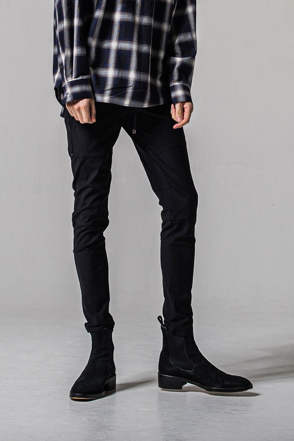 Johnson LINE NYLON PT / 【定番】 ナイロンマイクロファイバー ジョンソンラインパンツ (ブラック/ブラック) (3月上旬入荷予定)