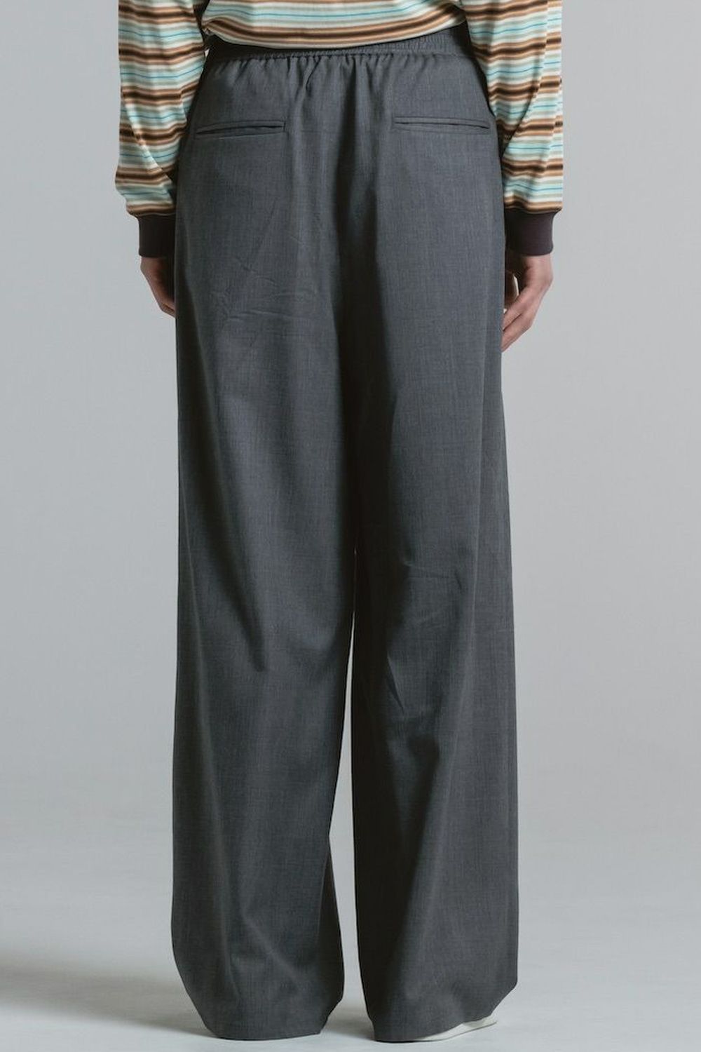SUPER 140S DOUBLE STRINGS PANTS / スーパー140S ダブルストリングスパンツ (チャコールグレー）