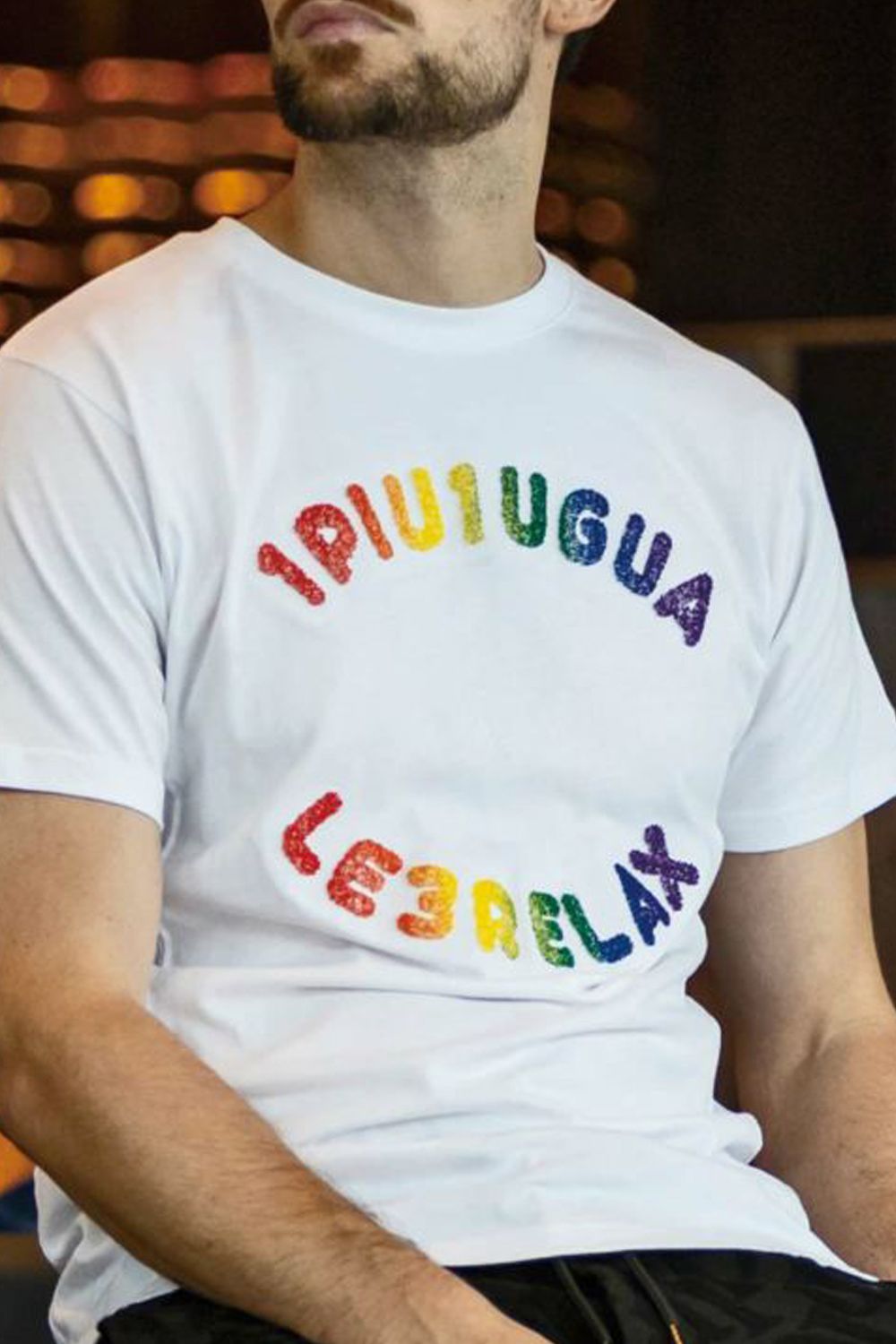 RAINBOW TOOTHBRUSH EMBROIDERY T-SHIRTS / レインボー サークルロゴ 半袖Tシャツ ホワイト