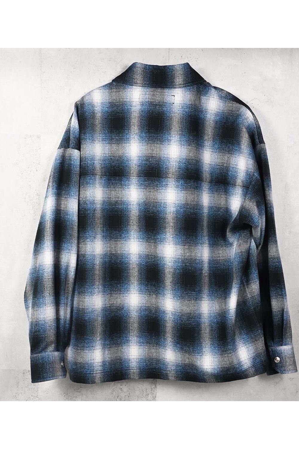 FLANNEL CHECK JK / フランネル チェック ジャケット (ブルー) (10月中旬入荷予定) ※オーダー締切：9月1日(月)18:00