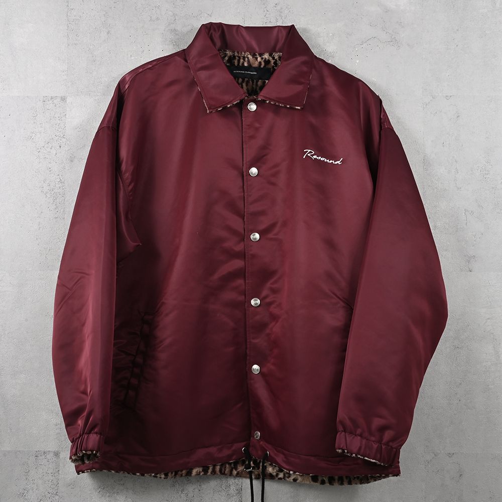 REV COACH JK / リバーシブル レオパード ナイロンコーチジャケット (ワイン) (9月末入荷予定) ※オーダー締切:5月23日(土)17時