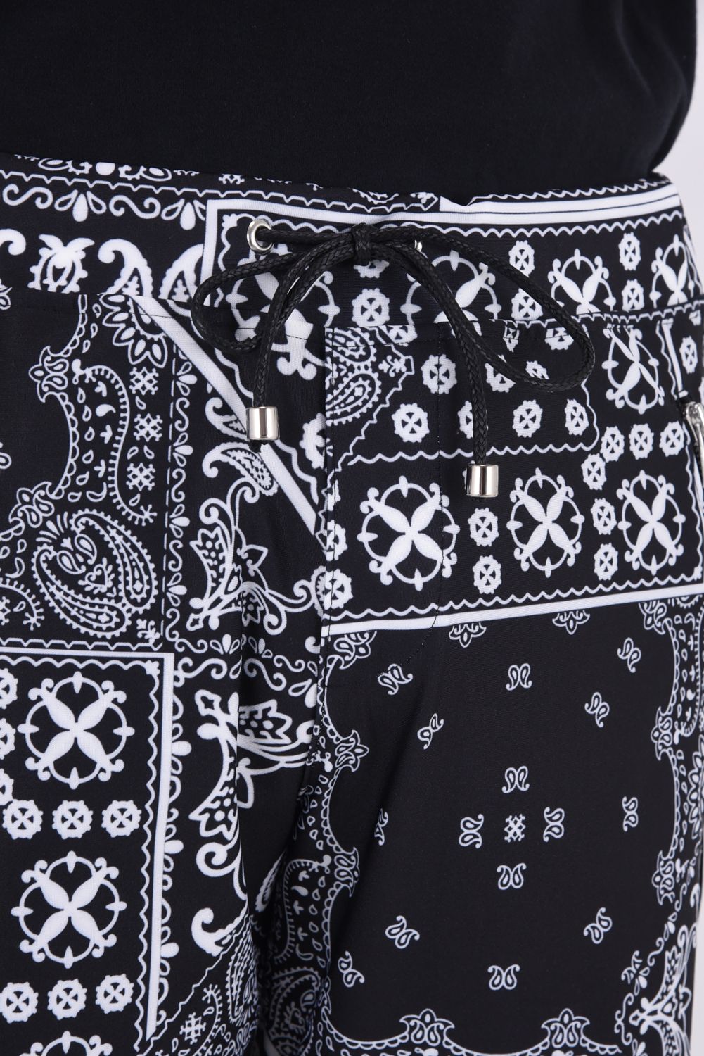 Johnson LINE PT / 360°ストレッチ バンダナ柄 ジョンソンラインパンツ (ブラック)