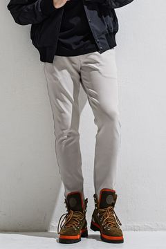 GAVIRIA SLACKS EASY PANTS / ドライタッチ エコレザーコインポケット スラックス型イージーパンツ (ベージュ) (3月中旬入荷予定) ※オーダー締切12/13(土)17:00