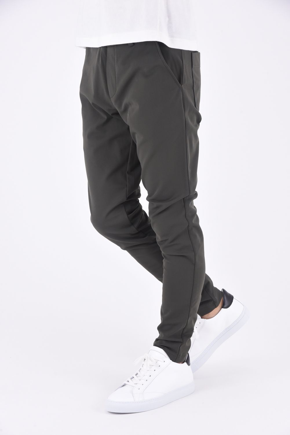 CHRIS EASY HEAT PANTS / 【定番商品】 ナイロンストレッチ 裏起毛 スラックスイージーパンツ カーキ