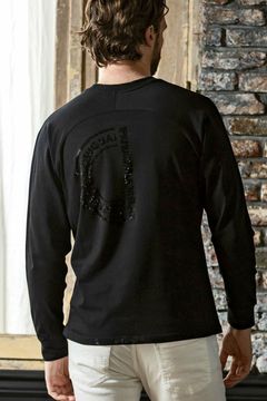 BACK LOGO HALF CIRCLE LONG SLEEVE / バックロゴ ハーフサークル ロングスリーブ ブラック