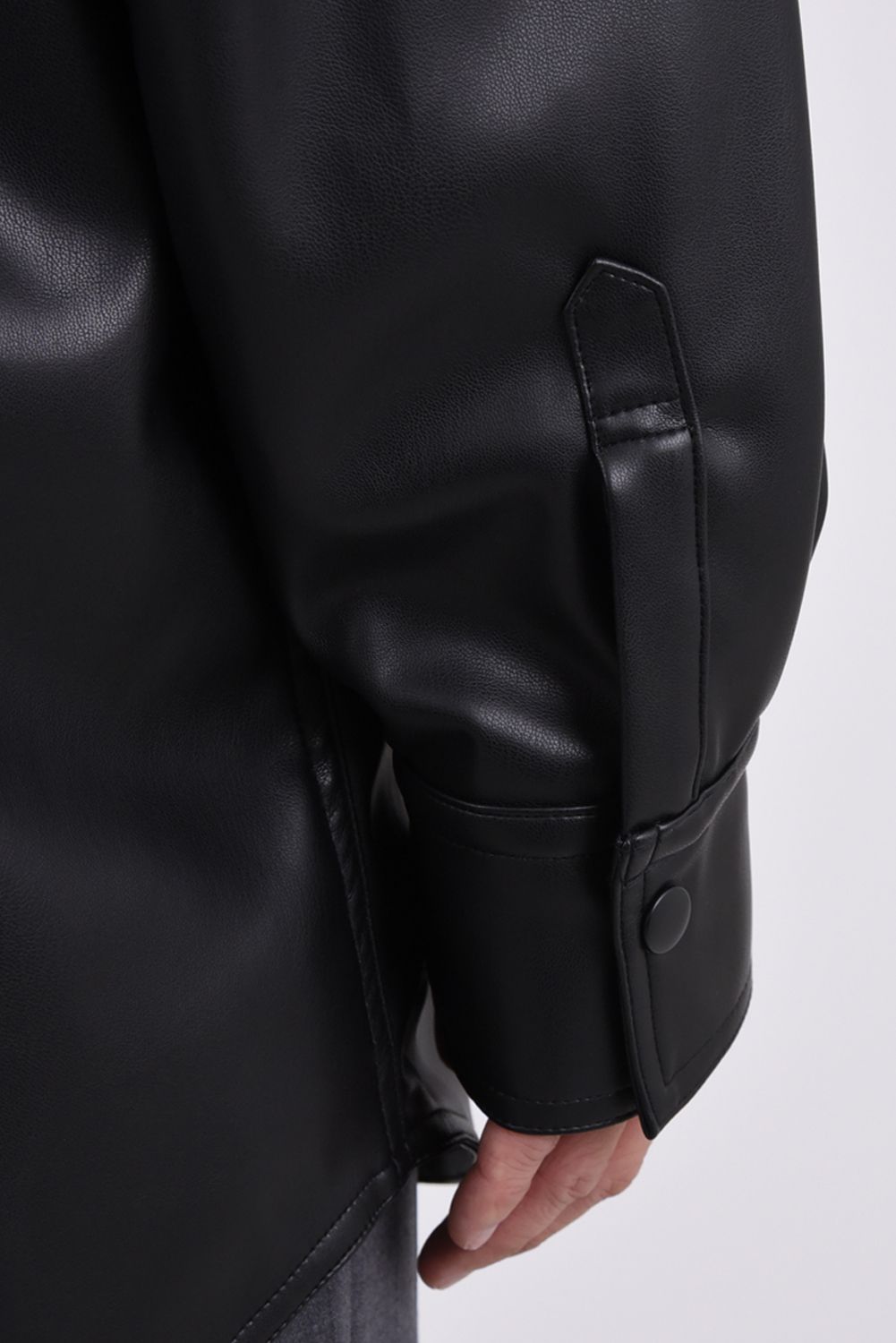 SYNTHETIC LEATHER SHIRT / シンセティック レザーシャツ (ブラック)