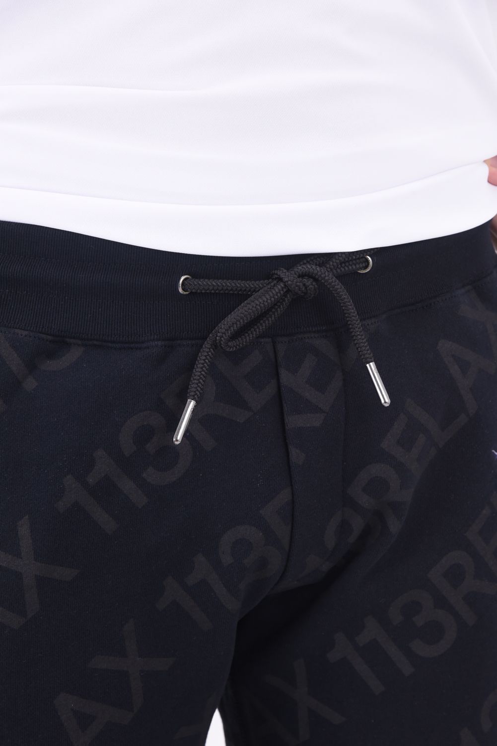 DIAGONAL LOGO SHORT PANTS  / サイドリブ ダイアゴナルロゴ ショートパンツ ブラック