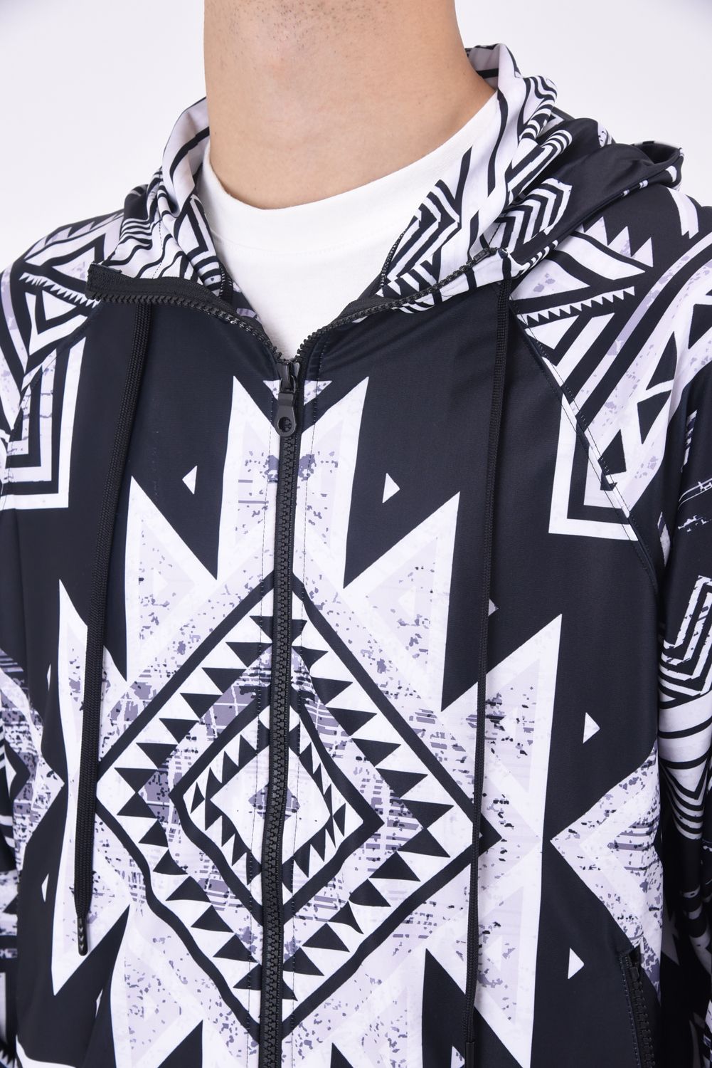 RUSH ZIP HOODIE / ラッシュガード ジップパーカー ネイティブブラック