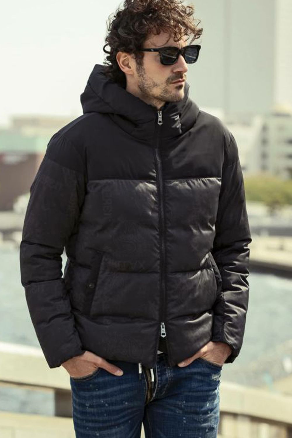 1PIU PAISLEY OUTERWEAR / コンビネーション 中綿 ジャケット ブラック