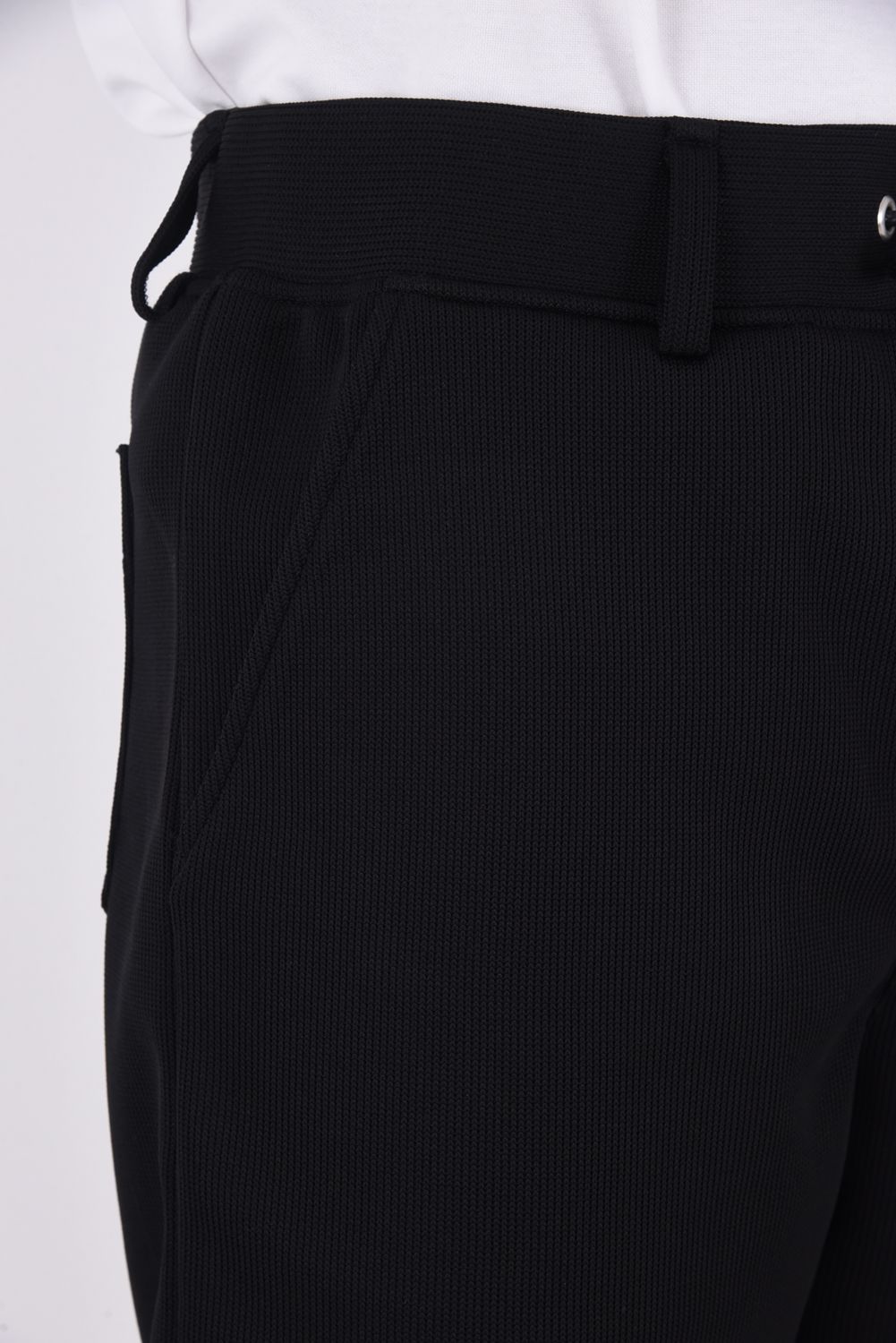AZE SHORTS / 畦編みニット ショートパンツ (ブラック)