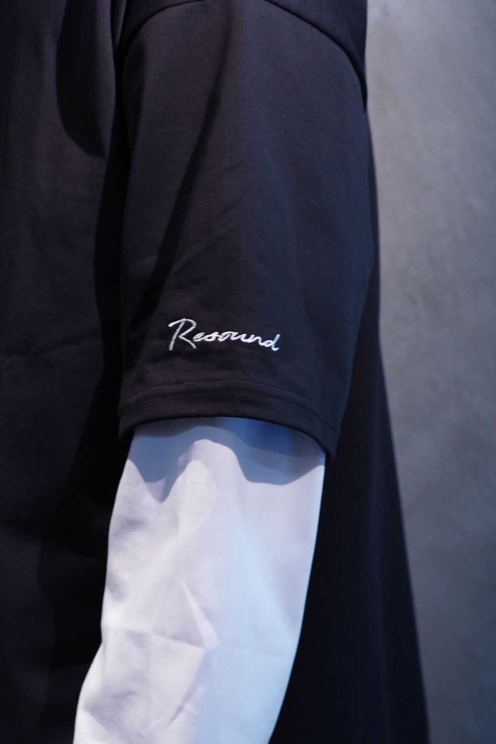 FAKE LAYERED LONGSLEEVE / ロングスリーブフェイクレイヤードTシャツ ブラック / ホワイト