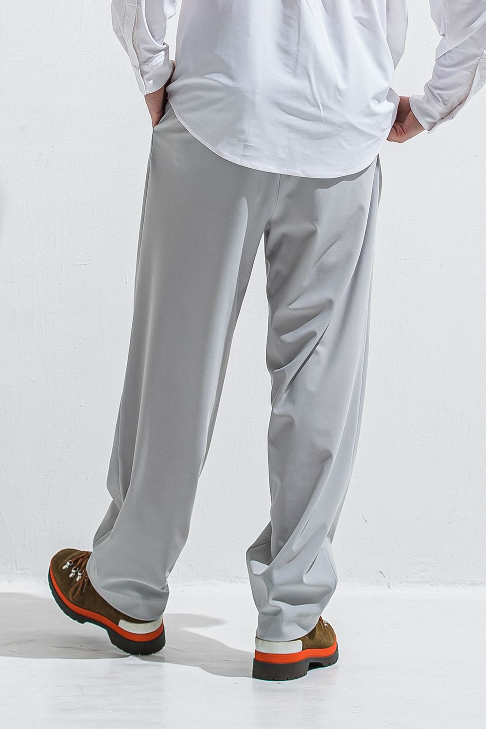 BEN PANTS / ルーズフィット ワイドシルエット ロングパンツ (グレー) (5月中旬入荷予定) ※オーダー締切:2月15日(日)18時