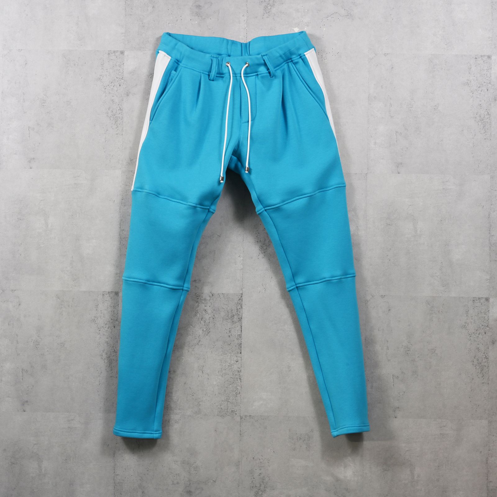VELOURS FLEECE JT PT / 裏起毛 ベロアフリース ワンタックラインパンツ (ブルー) (11月中旬入荷予定) ※オーダー締切:9月7日(月)17時