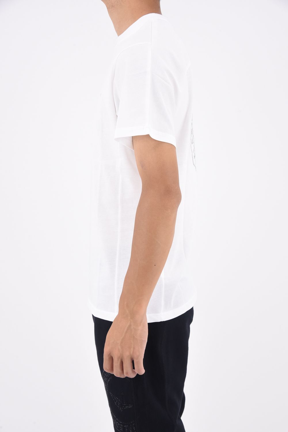 CIRCLE LOGO RHINESTONE SHORT SLEEVE T-SHIRT / サークルロゴ ラインストーン 半袖Tシャツ ホワイト