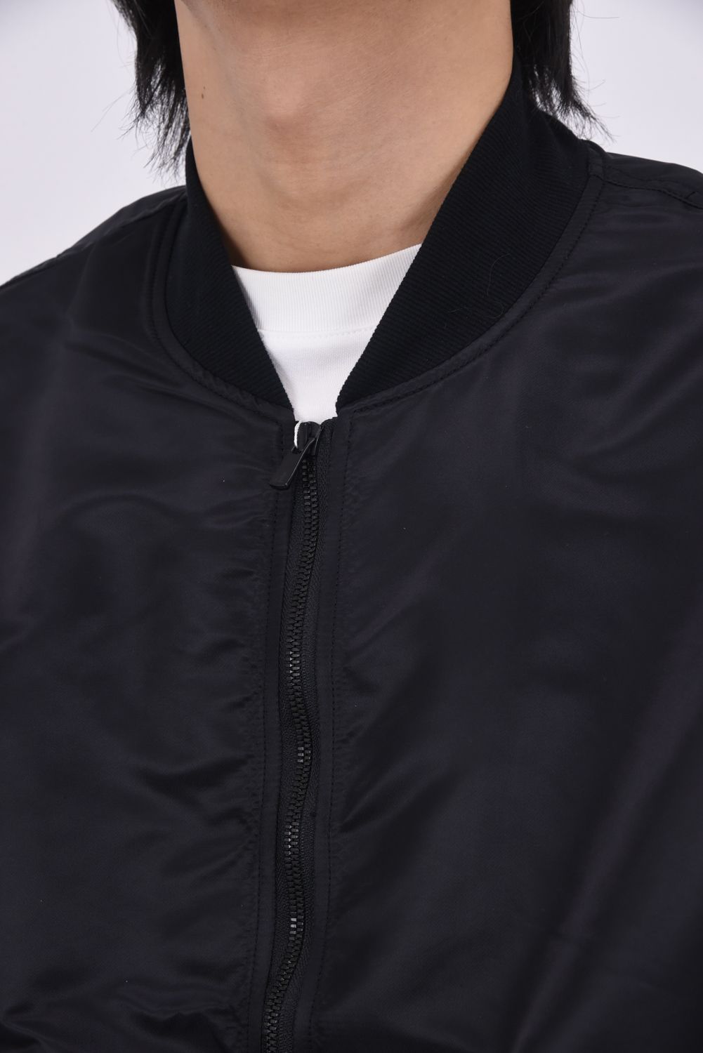 LIGHT David JACKET / ドロップショルダー フライトジャケット ナイロンブラック