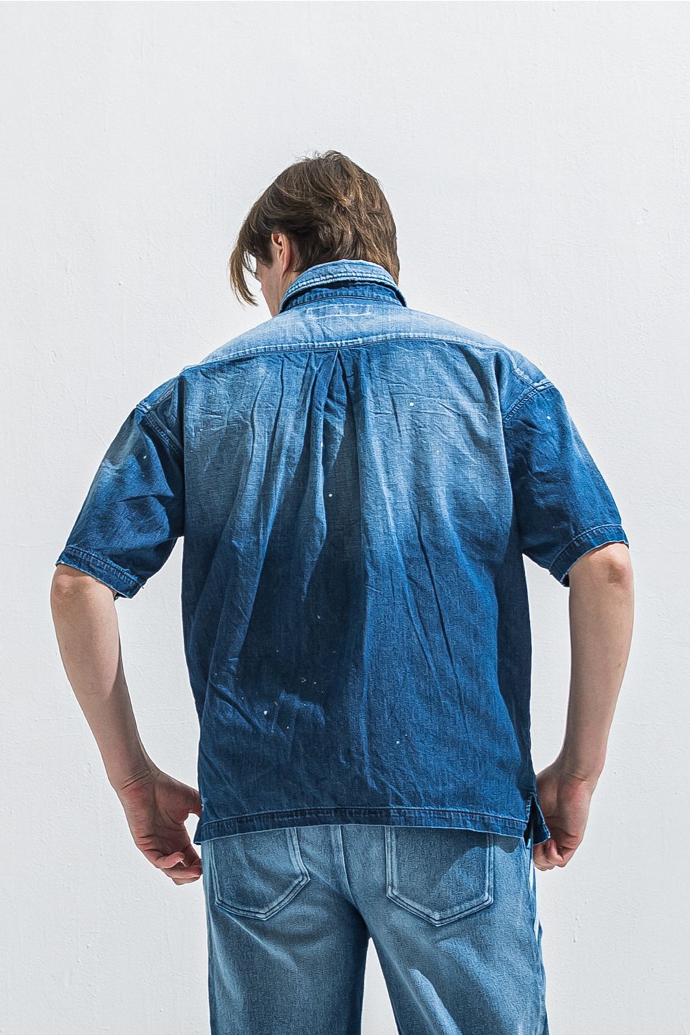 HALF DENIM SHIRTS / ハーフスリーブ デニムシャツ （ダークインディゴ） (6月上旬入荷予定) ※オーダー締切:2月15日(日)18時