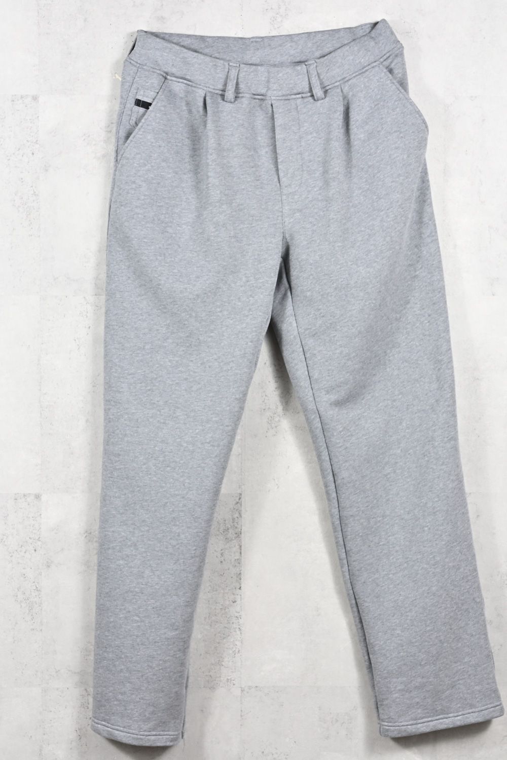 HF URAKE WIDE TUCK PANTS / 高機能裏毛 セミワイドシルエット イージータックパンツ (グレー) (1月中旬入荷予定)