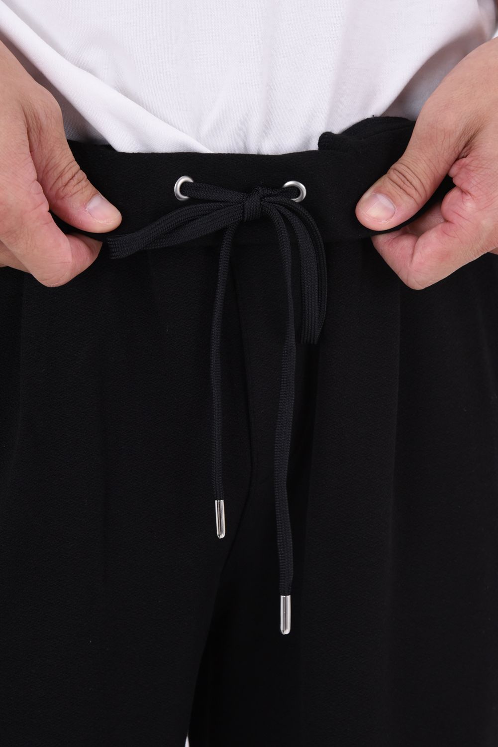 CHRIS EASY WIDE TUCK PANTS / ブリスターニット ワンタック イージーパンツ (ブラック)