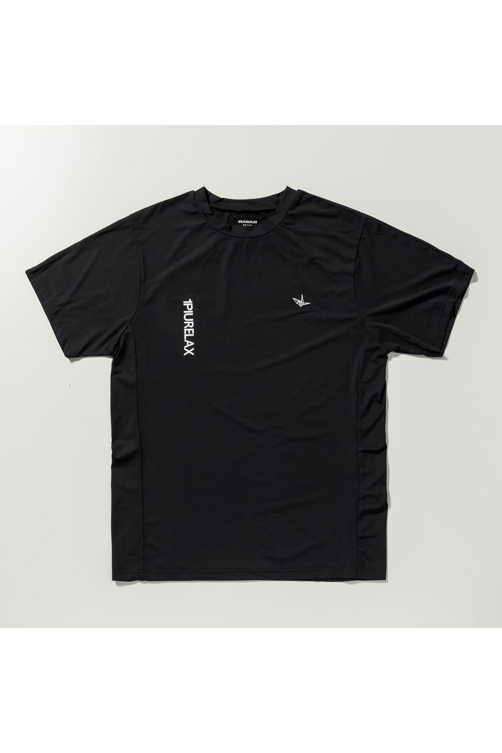 RUNNING LOGO T-SHIRTS / 縦ロゴ 半袖 コンプレッション インナー ブラック (2月下旬頃入荷予定)