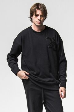 RC CHENILLE VELOURS FLEECE DROP TRAINER / RC刺繍 裏起毛 ロングスリーブ トレーナー (ブラック) (11月上旬入荷予定) ※オーダー締切：9月1日(月)18:00