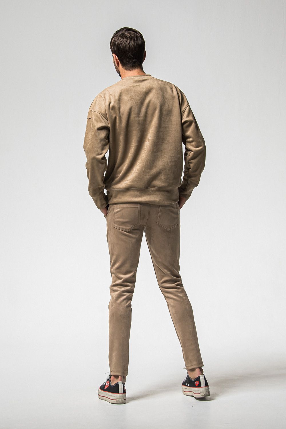 CHRIS EASY HEAT TUCK PANTS / スウェードジャージー スラックスイージータックパンツ (ブラウン) (1月上旬入荷予定) ※オーダー締切：9月1日(月)18:00