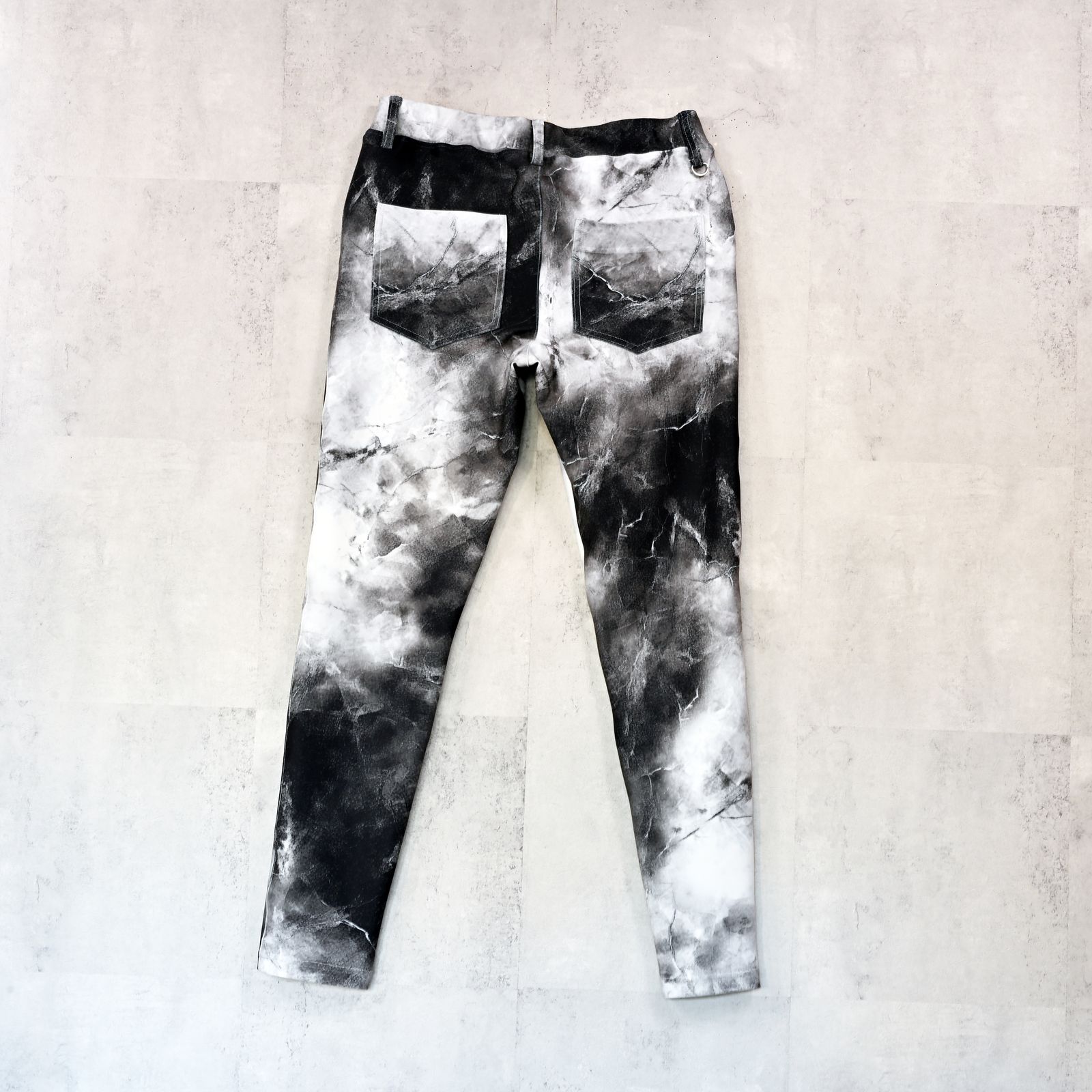 CHRIS EASY TUCK PANTS / ハイテンショントリコット スラックスイージータックパンツ (マーブルブラック) (1月上旬入荷予定) ※オーダー締切:9月7日(月)17時