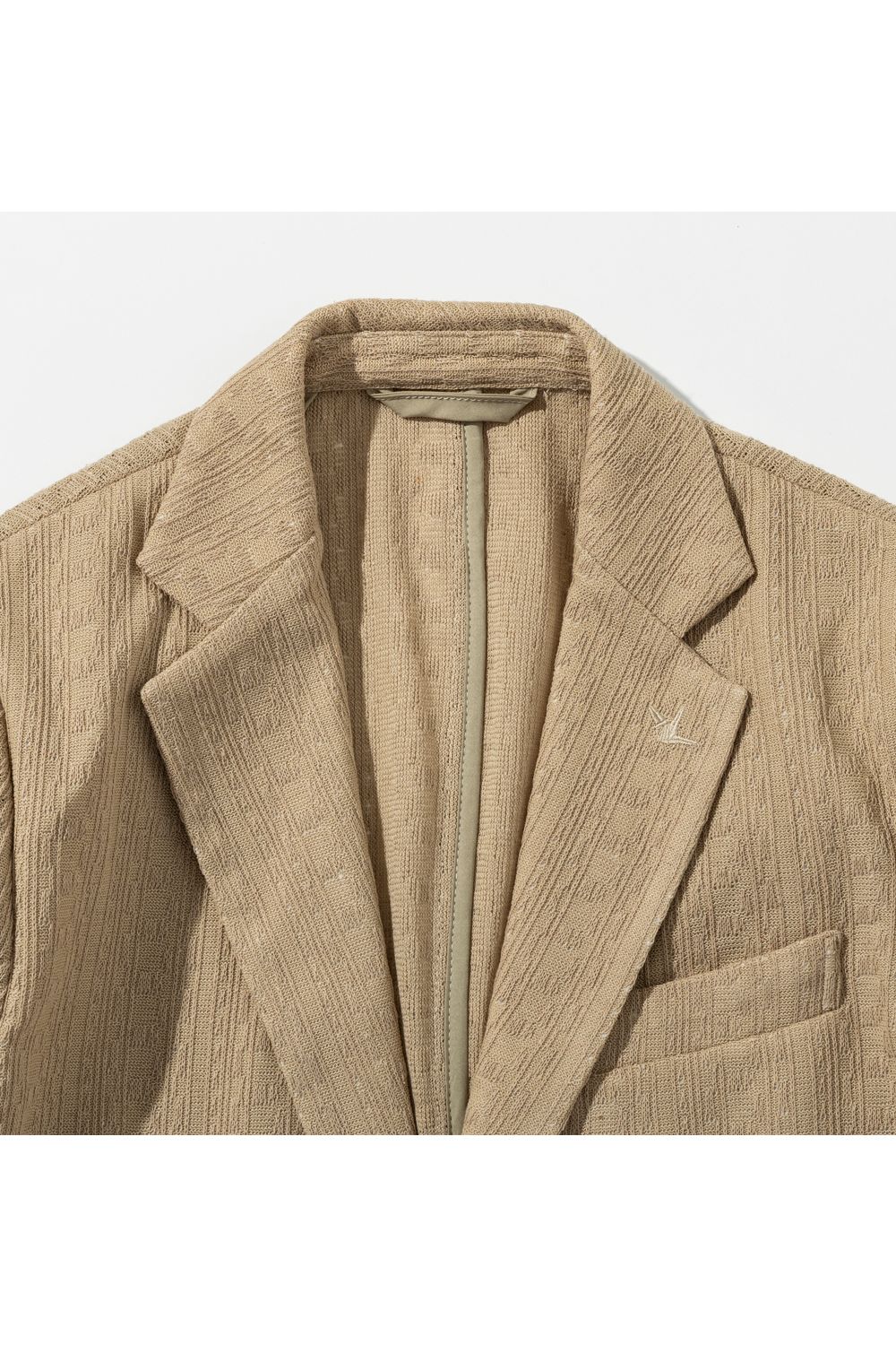 【26SS】 LINEN TOUCH JACQUARD JACKET / リネンタッチ テーラードシングルジャケット (ベージュ) (2月中旬入荷予定)