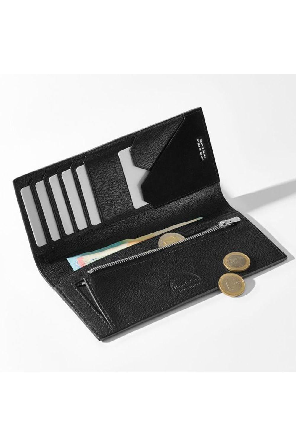 LONG WALLET / LA396 二つ折り ロングウォレット ブラック / ブラック