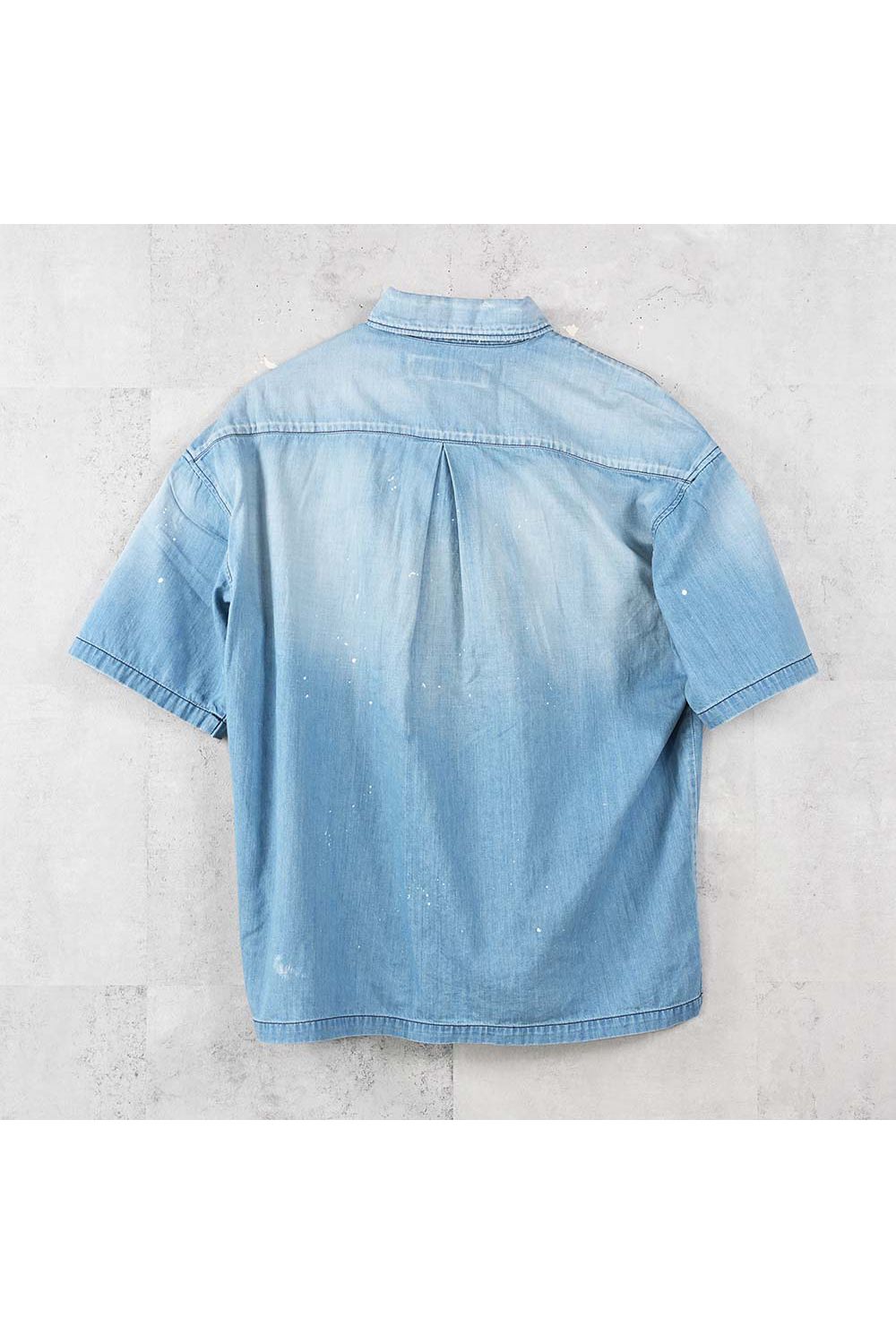 HALF DENIM SHIRTS / ハーフスリーブ デニムシャツ （ライトインディゴ） (6月上旬入荷予定) ※オーダー締切:2月15日(日)18時