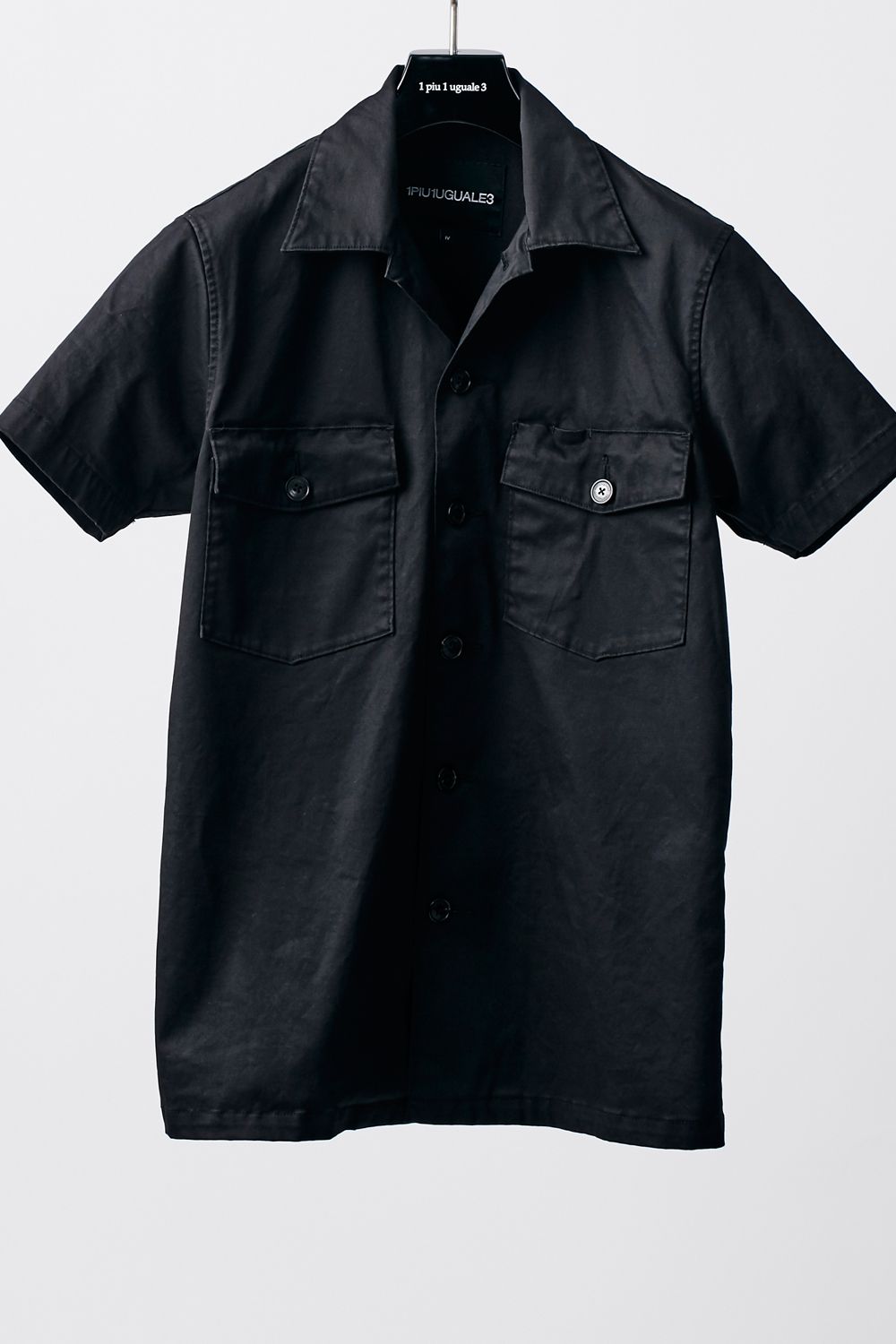 1PIU1UGUALE3 - 【BLACK MILITARY Vol.11】 UTILITY S/S SHIRTS-BLACK