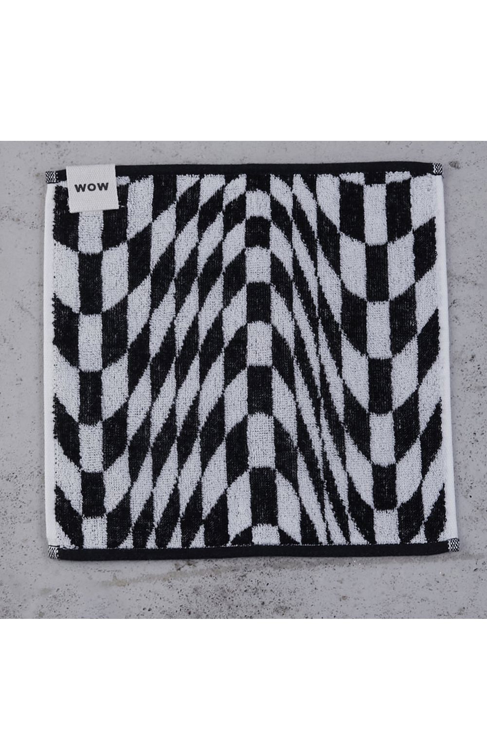 Check Hand Towel / シルク混 チェック ハンドタオル (ブラック)