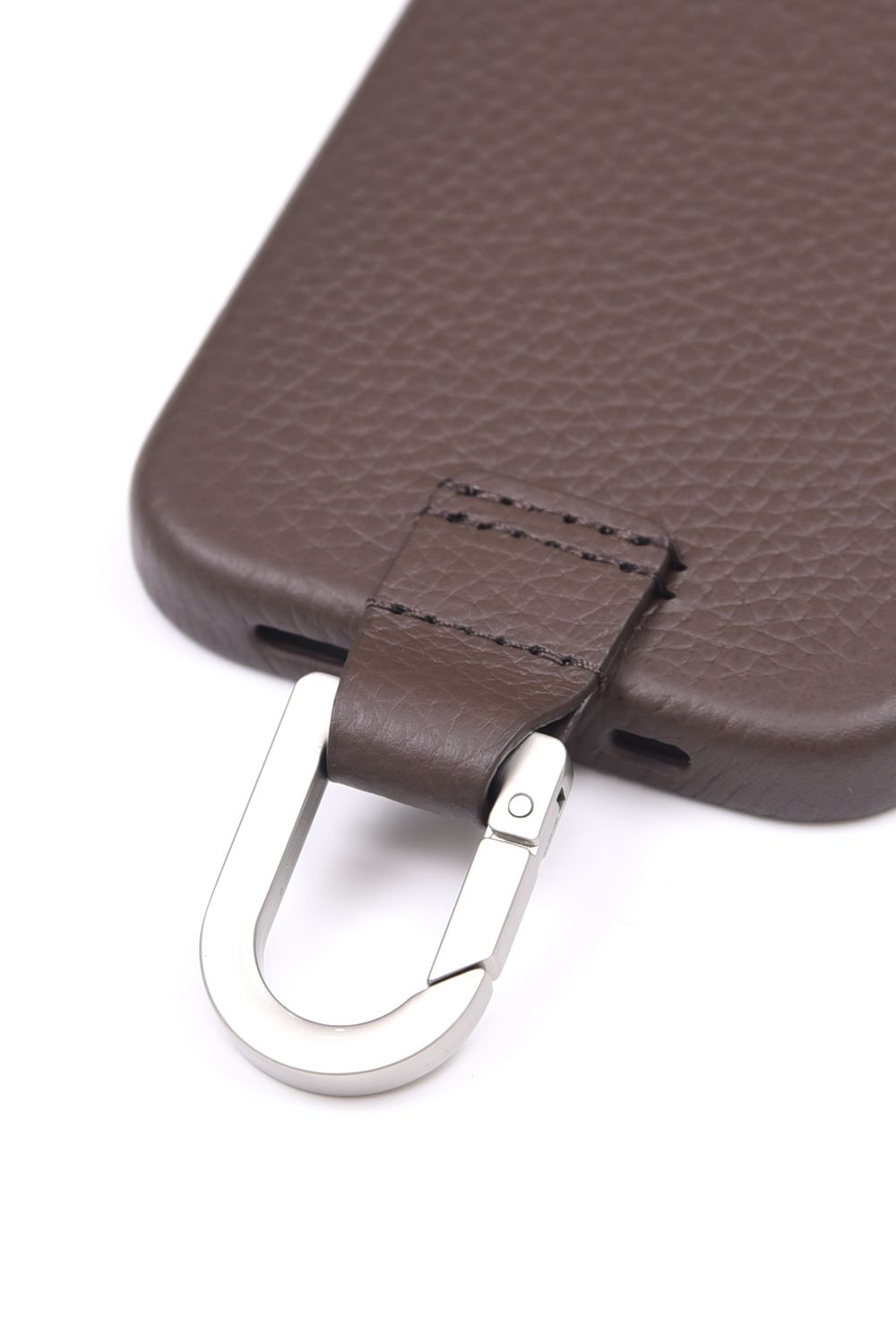 CARABINER-CASE / カラビナ付 iPhone レザーケース (ダークブラウン)