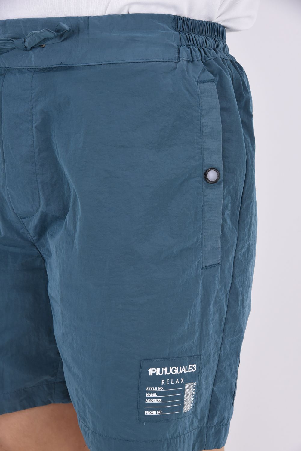 SALTWATER PATCH PANTS / 水陸両用 光沢ナイロン ショートパンツ (ブルー)