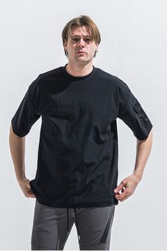 militaryPocket nylon OVER TEE / ミリタリーポケット ナイロン オーバーサイズ Tシャツ （ブラック） (6月上旬入荷予定) ※オーダー締切:2月15日(日)18時