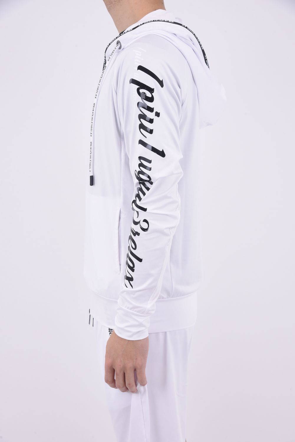 RASHGUARD SLEEVE LOGO HOODIE / ラッシュガード スリーブロゴ ジップアップフーディー ホワイト (3月~4月頃入荷予定)