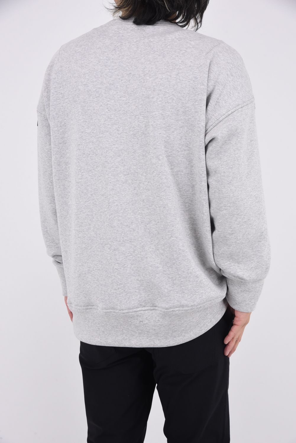 RC CHENILE VELOURS FLEECE DORP TRAINER / サガラ刺繍ワッペン 裏起毛 ルーズトレーナー グレー