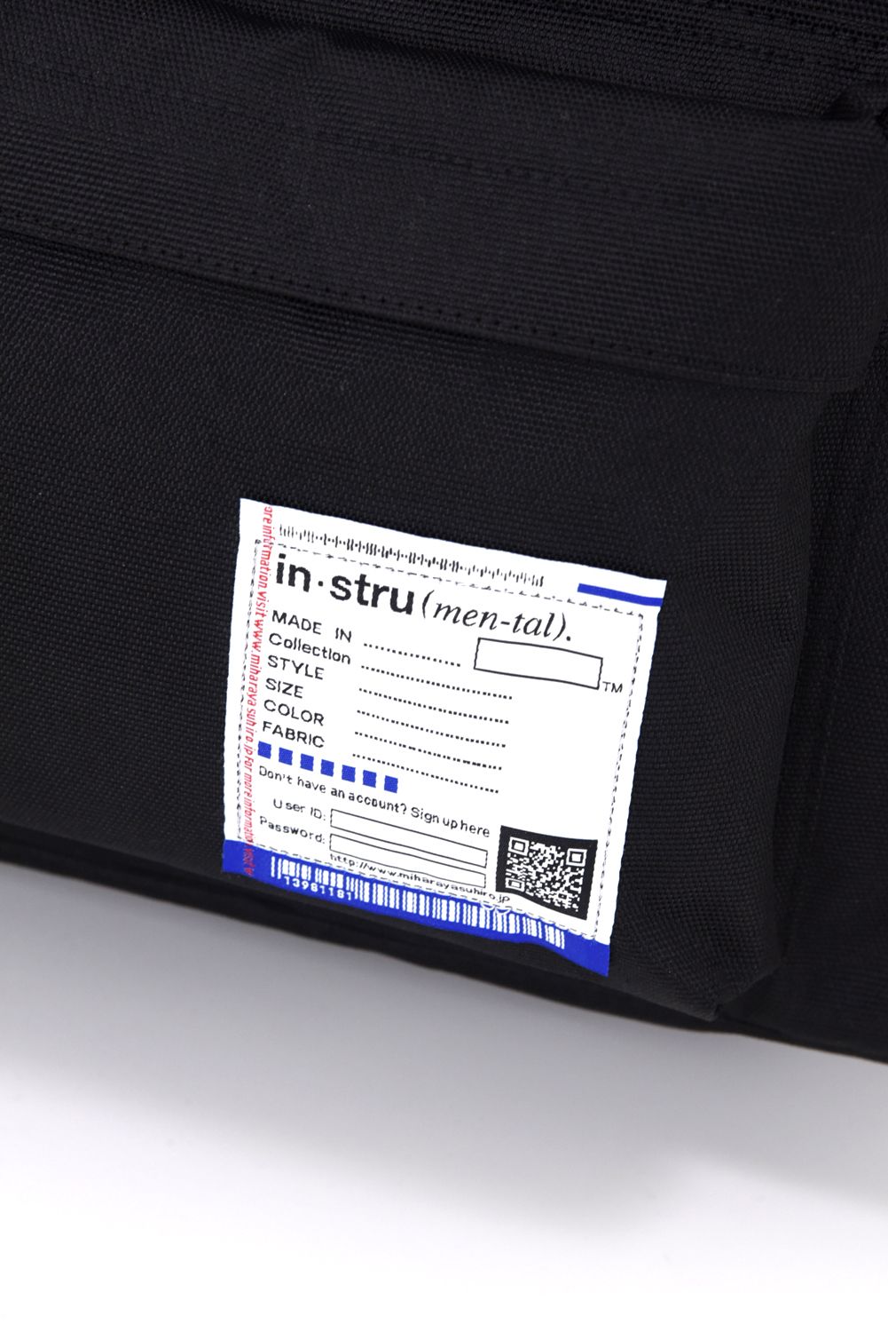 【in・stru(men-tal).】 BACKPACK （L) / バックパック Lサイズ （ブラック)