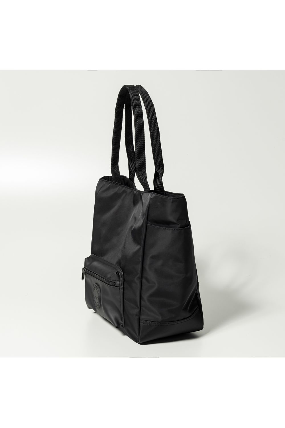 PLUS BAG TOTE BACK / サークルロゴ  ナイロン トートバッグ ブラック