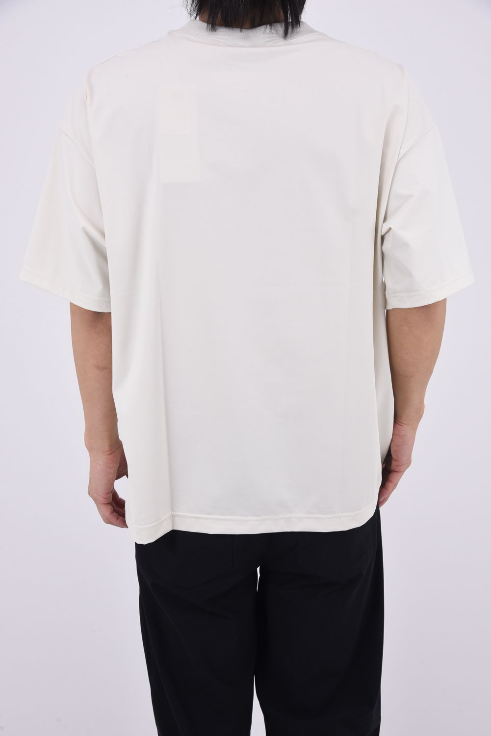 HELI OVERNYLON T / ナイロントリコット フォトプリント オーバーサイズ Tシャツ (グレージュ)