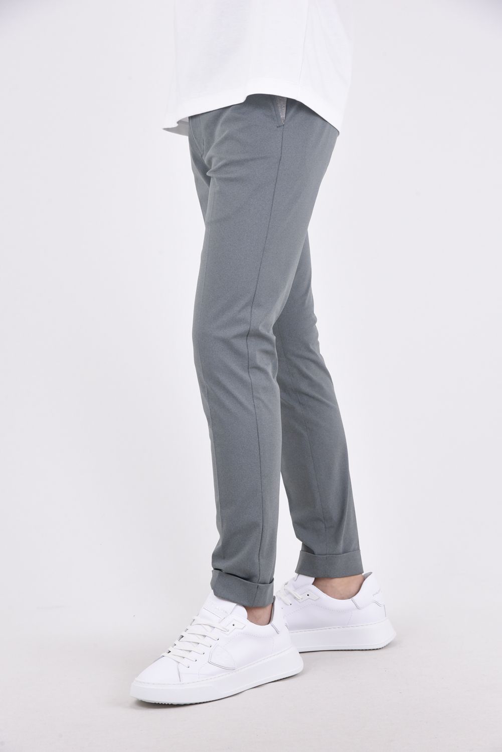 RIB SLACKS / 定番 リブ スラックスパンツ グレー