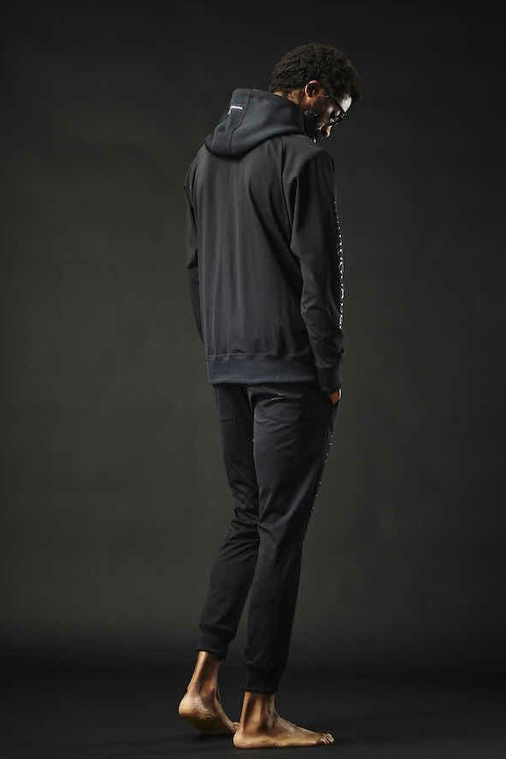 113SPORT COMFORTABLE TAG SOLID RIB / 113ロゴ ストレッチ リブパンツ ブラック