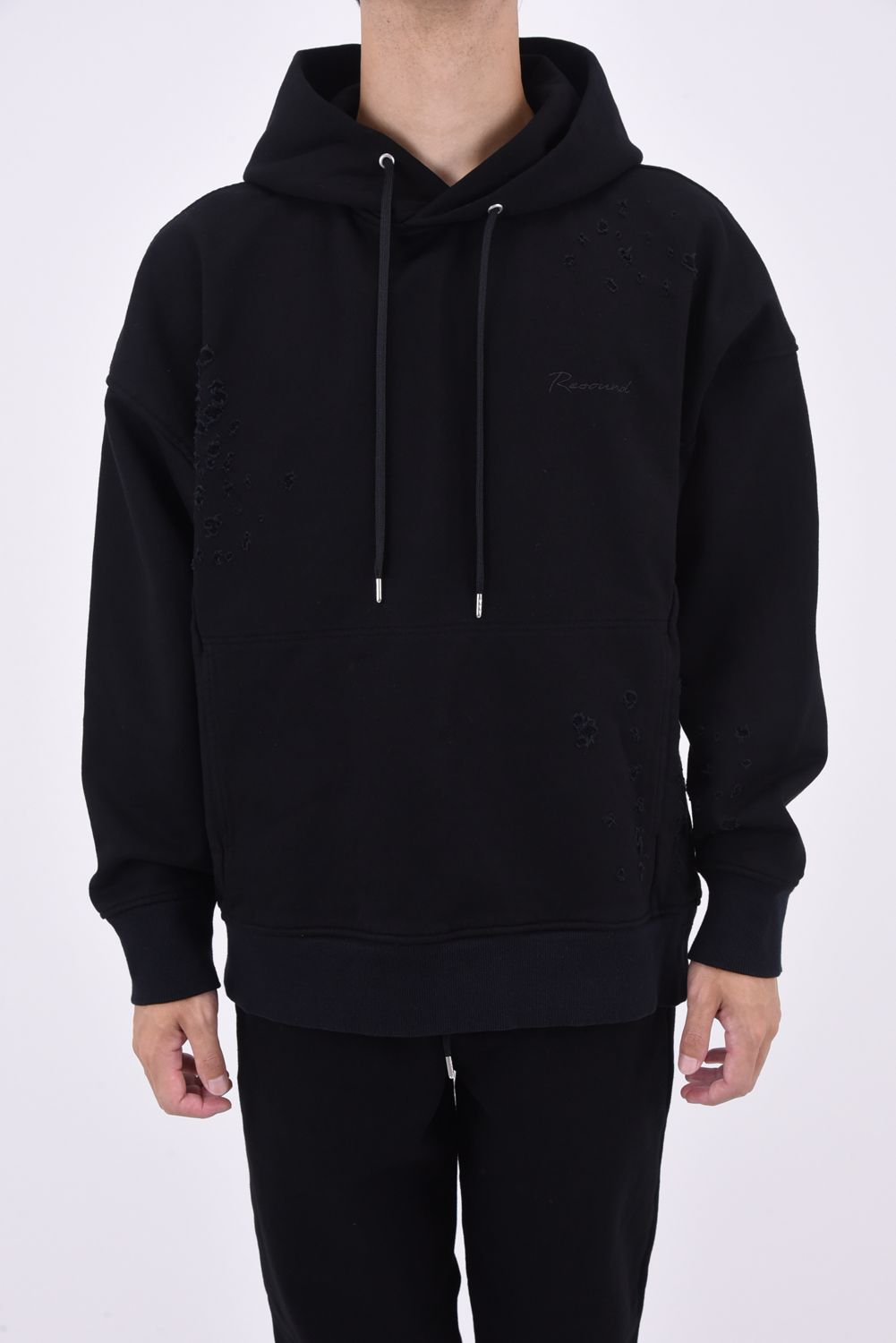 VINTEAGE LOOSE HOODIE / ルーズフィット パーカー クラッシュブラック