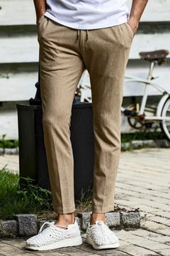 TECLINO PANTS / テックリーノ ドライタッチ スラックス (ライトベージュ)